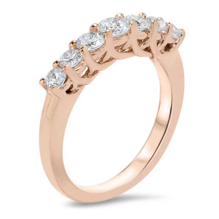 Seven Stone Diamond Wedding Band - Michela Band - Moissanite Rings