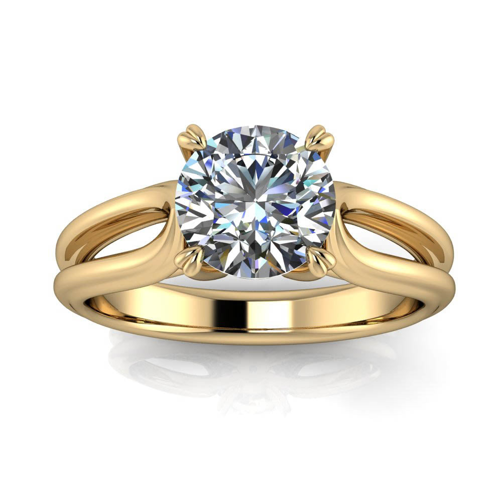 Split Shank Solitaire Engagement Ring - Adah - Moissanite Rings