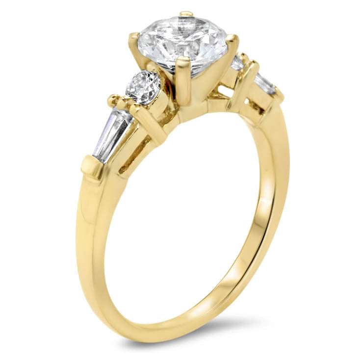 Diamond Accented Moissanite Engagement Ring - Yvette - Moissanite Rings