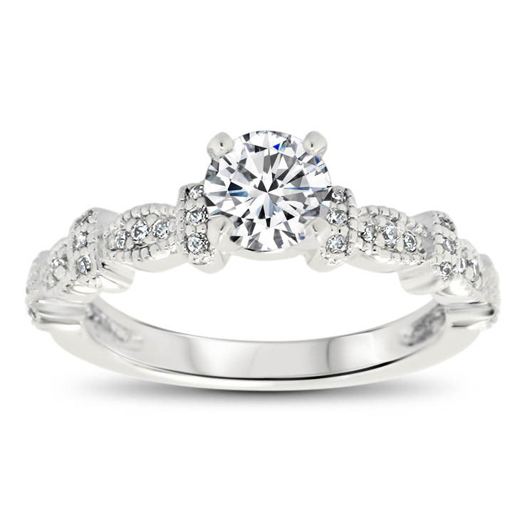 Vintage Inpired Diamond Engagement Ring Setting - Vix - Moissanite Rings