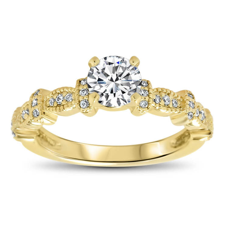 Vintage Inpired Diamond Engagement Ring Setting - Vix - Moissanite Rings