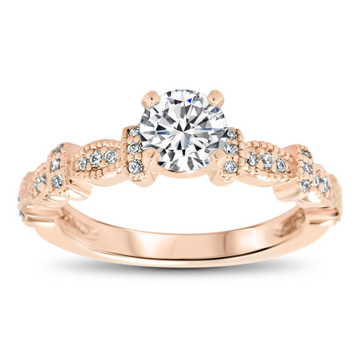 Vintage Inpired Diamond Engagement Ring Setting - Vix - Moissanite Rings