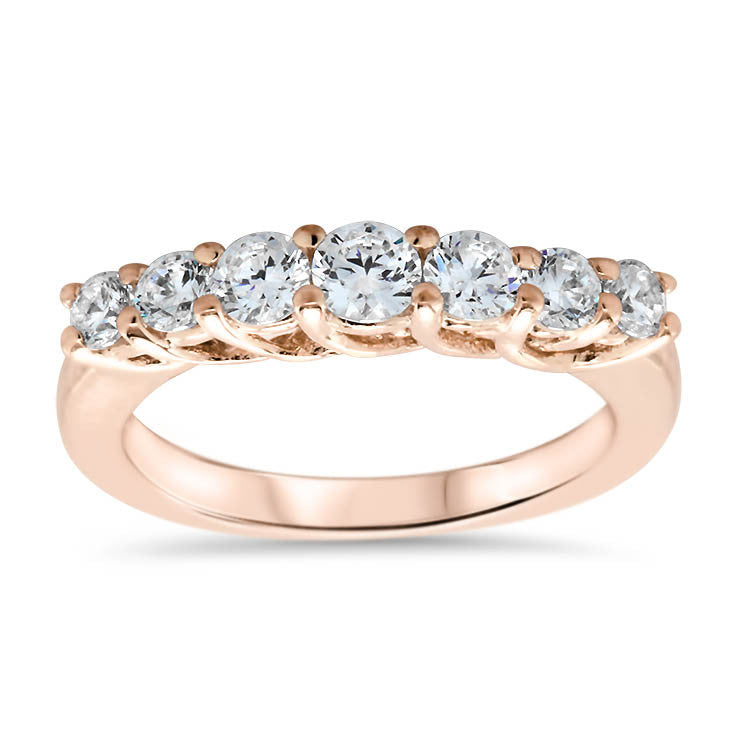 Seven Stone Diamond Wedding Band - Michela Band - Moissanite Rings