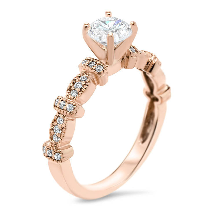 Vintage Inpired Diamond Engagement Ring Setting - Vix - Moissanite Rings