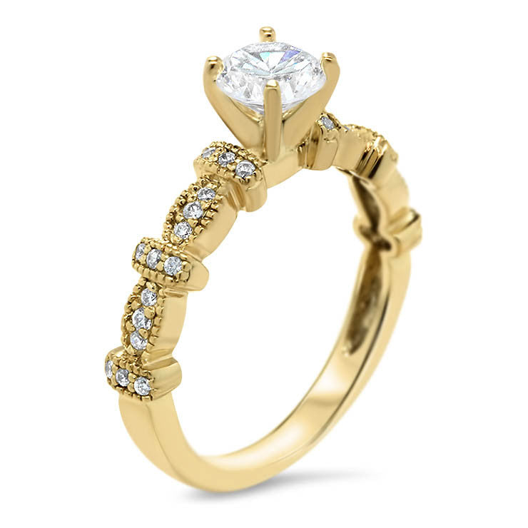 Vintage Inpired Diamond Engagement Ring Setting - Vix - Moissanite Rings
