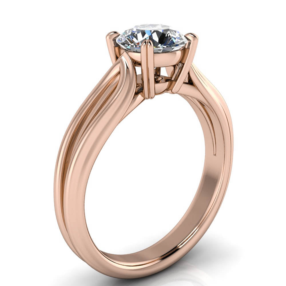 Split Shank Solitaire Engagement Ring - Adah - Moissanite Rings