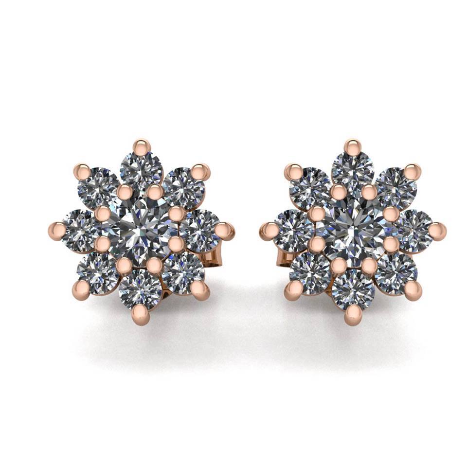 Diamond Snowflake Earrings - Snowflake Studs - Moissanite Rings