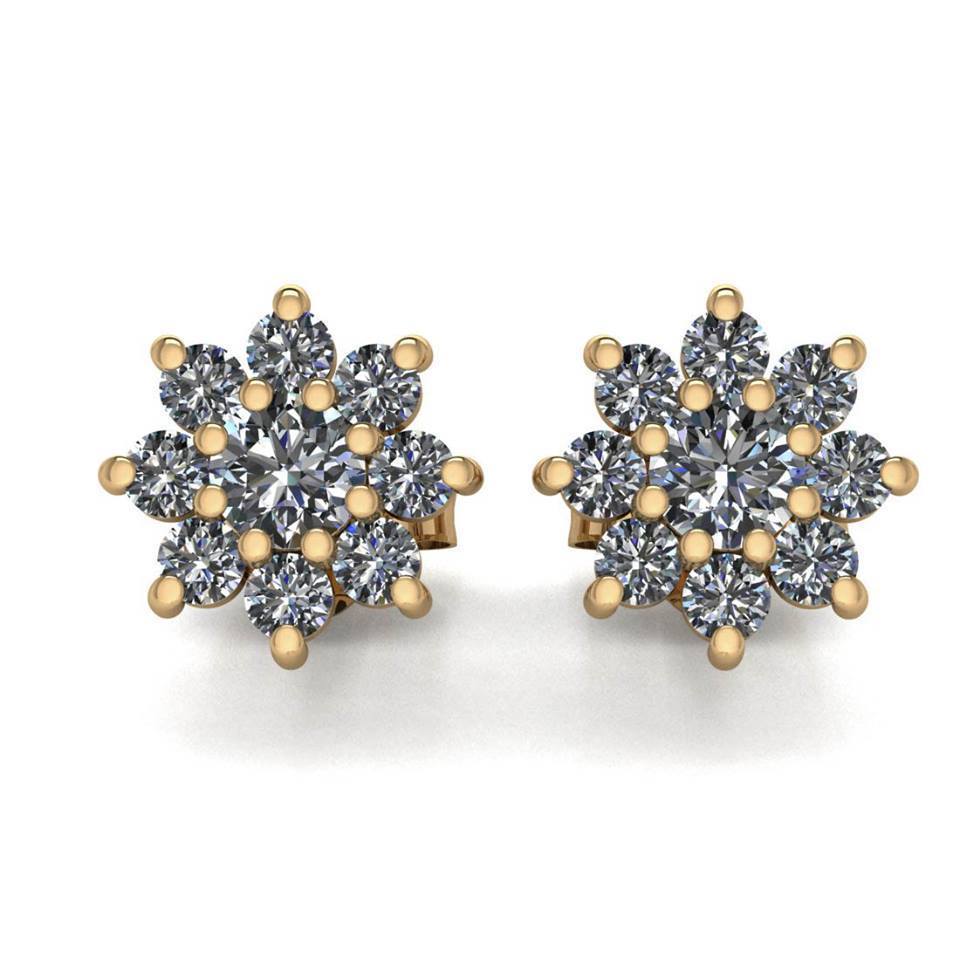 Diamond Snowflake Earrings - Snowflake Studs - Moissanite Rings