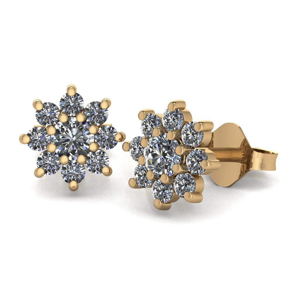 Diamond Snowflake Earrings - Snowflake Studs - Moissanite Rings