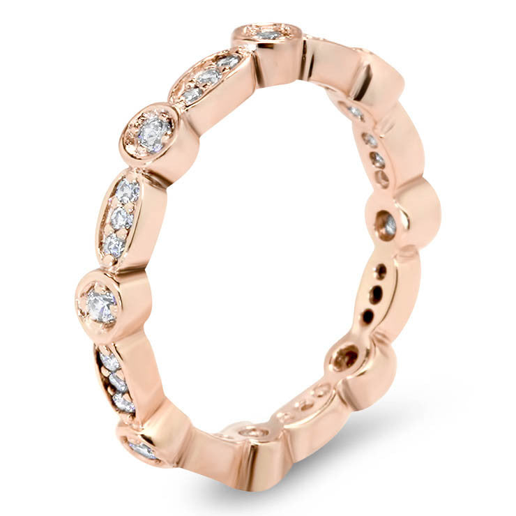 Link of Diamonds Eternity Wedding Band - Link - Moissanite Rings