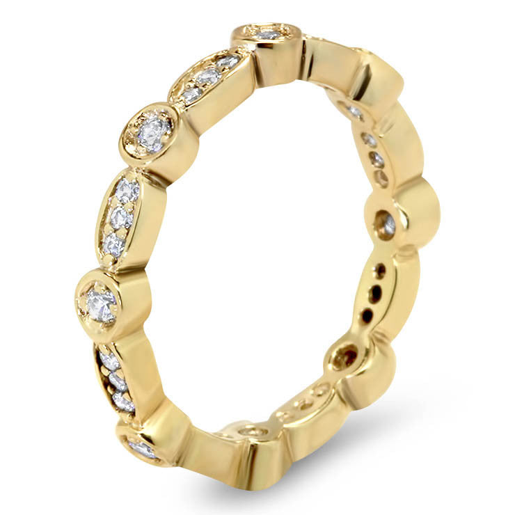 Link of Diamonds Eternity Wedding Band - Link - Moissanite Rings