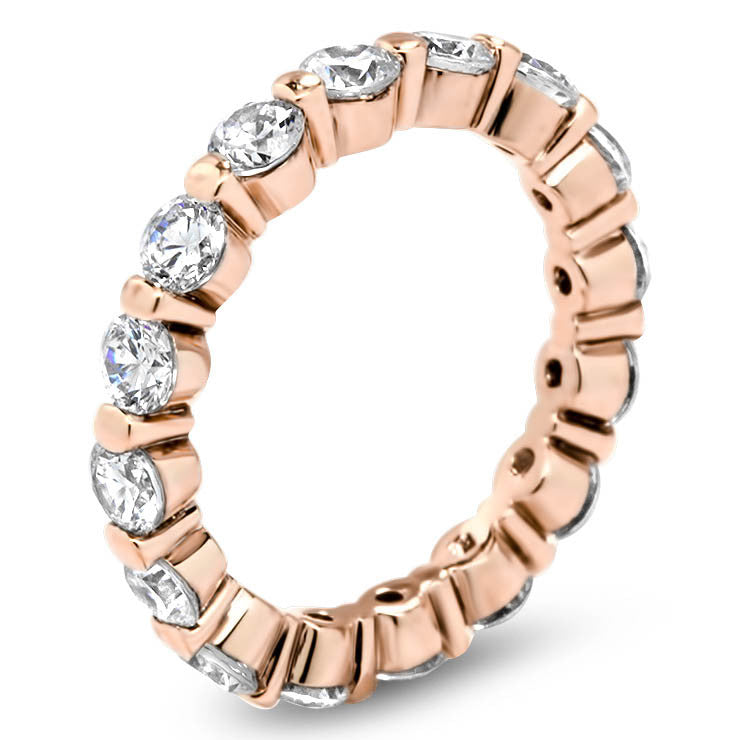 Single Prong Diamond Eternity Wedding Band - Dot II - Moissanite Rings