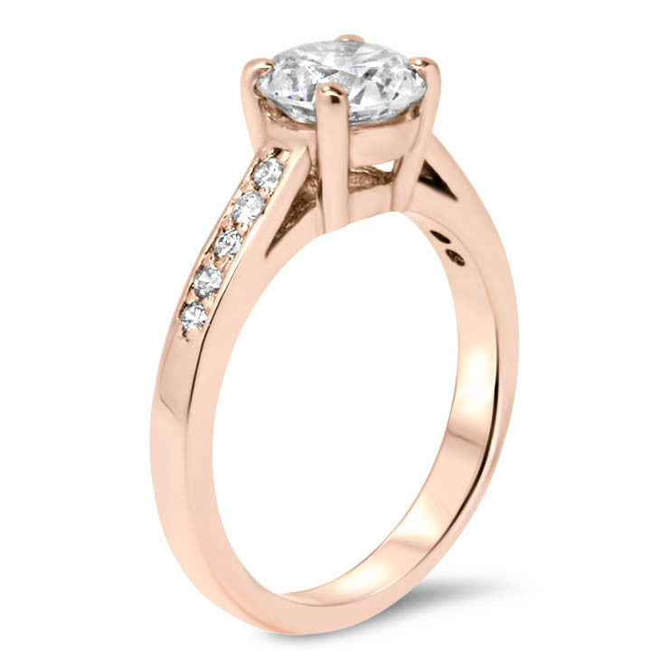 Forever One Moissanite Engagement Ring with Diamond Accents - Paige - Moissanite Rings