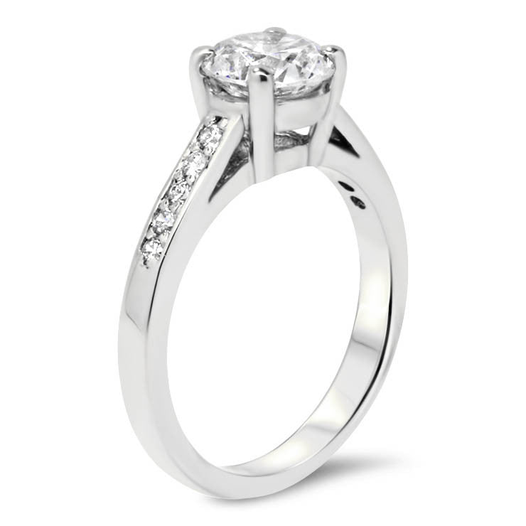 Forever One Moissanite Engagement Ring with Diamond Accents - Paige - Moissanite Rings