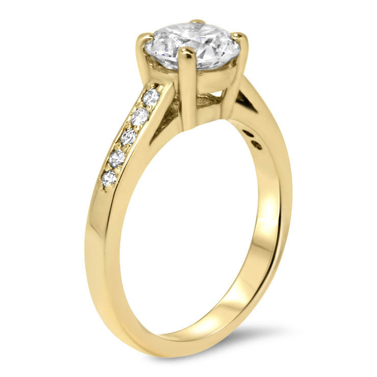 Forever One Moissanite Engagement Ring with Diamond Accents - Paige - Moissanite Rings