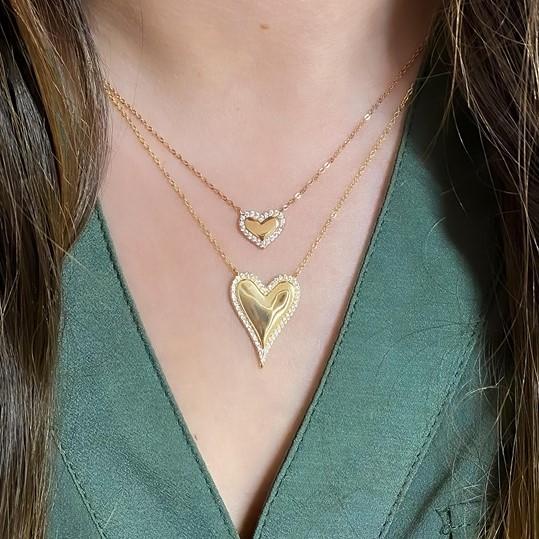 Diamond Halo Heart Necklace
