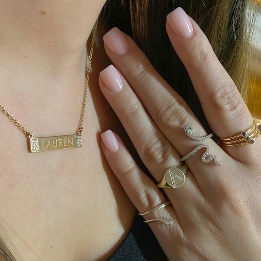 Nameplate Gold with Diamonds