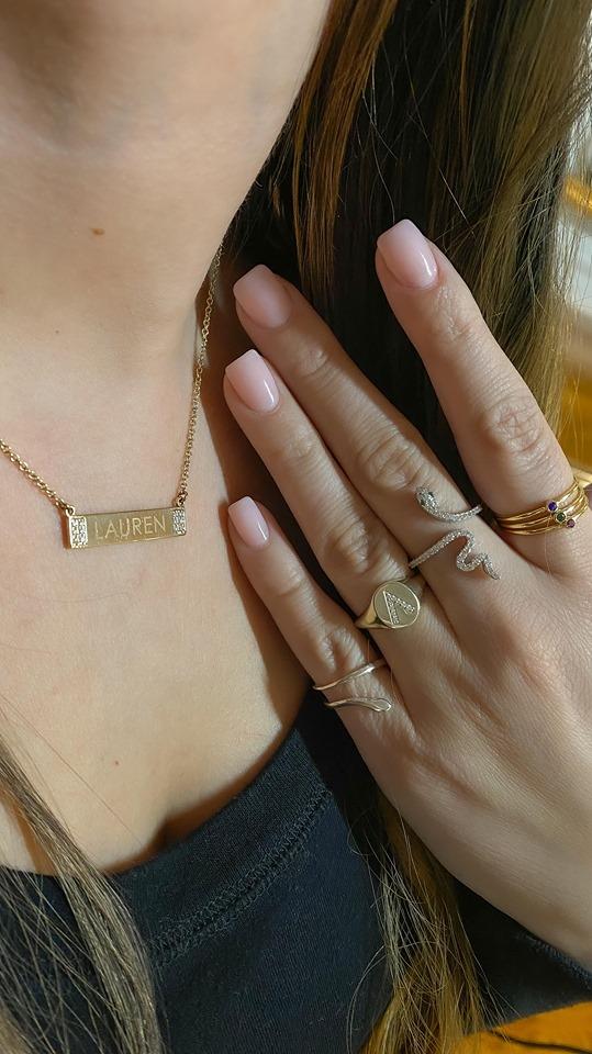 Nameplate Gold with Diamonds