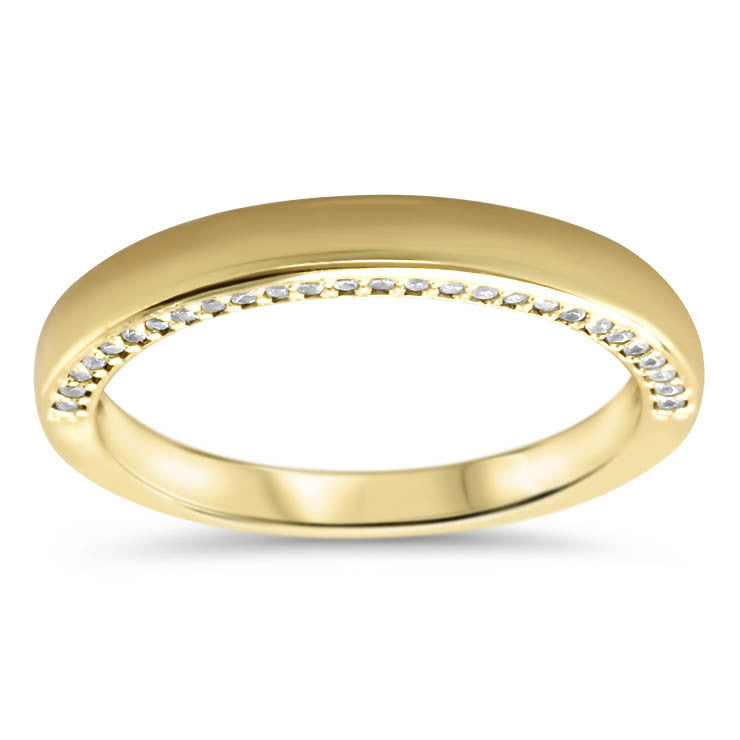 Gold and Diamond Wedding Band - Lucy Band - Moissanite Rings