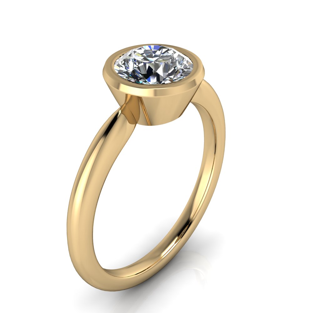 Round Bezel Set Engagement Ring - Blurb