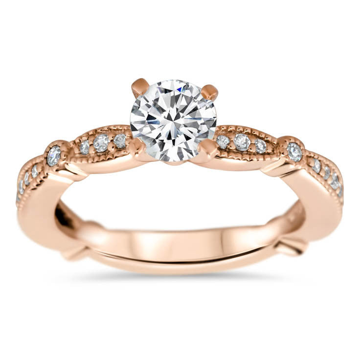 Vintage Inspired Diamond Engagement Ring Setting - Millie - Moissanite Rings