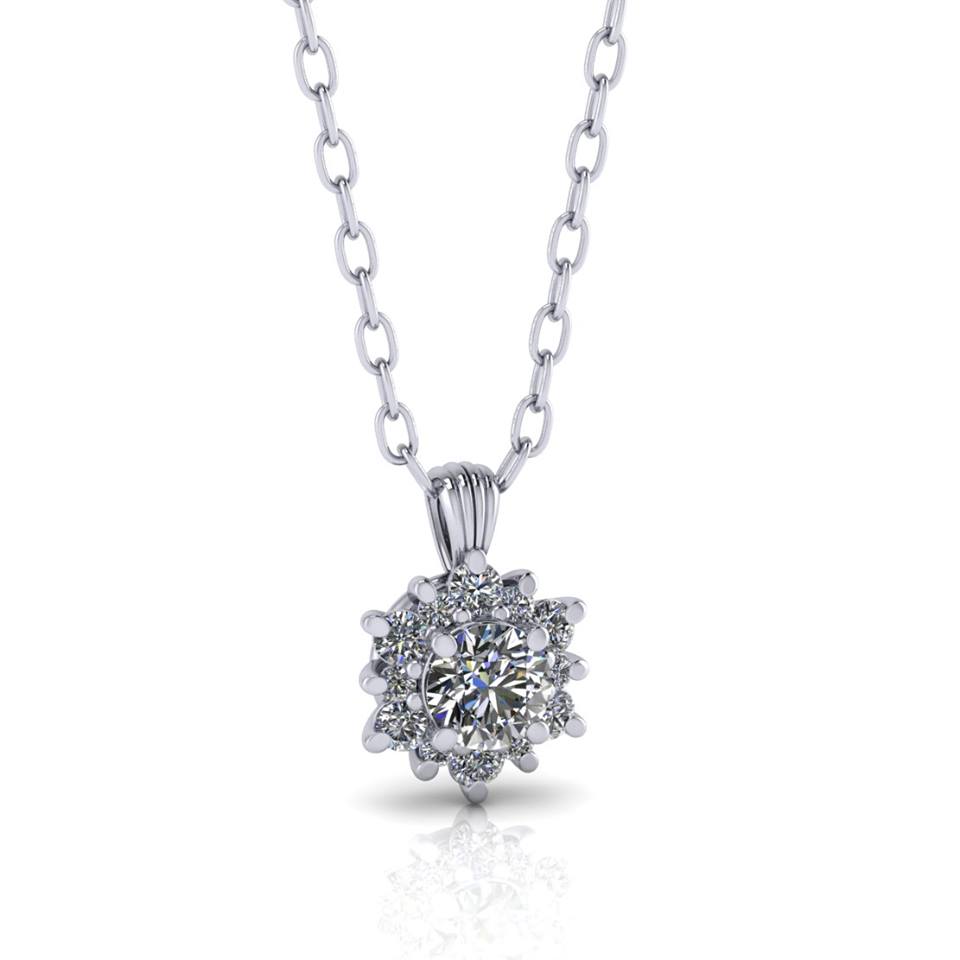 Snowflake Pendant - Moissanite Rings