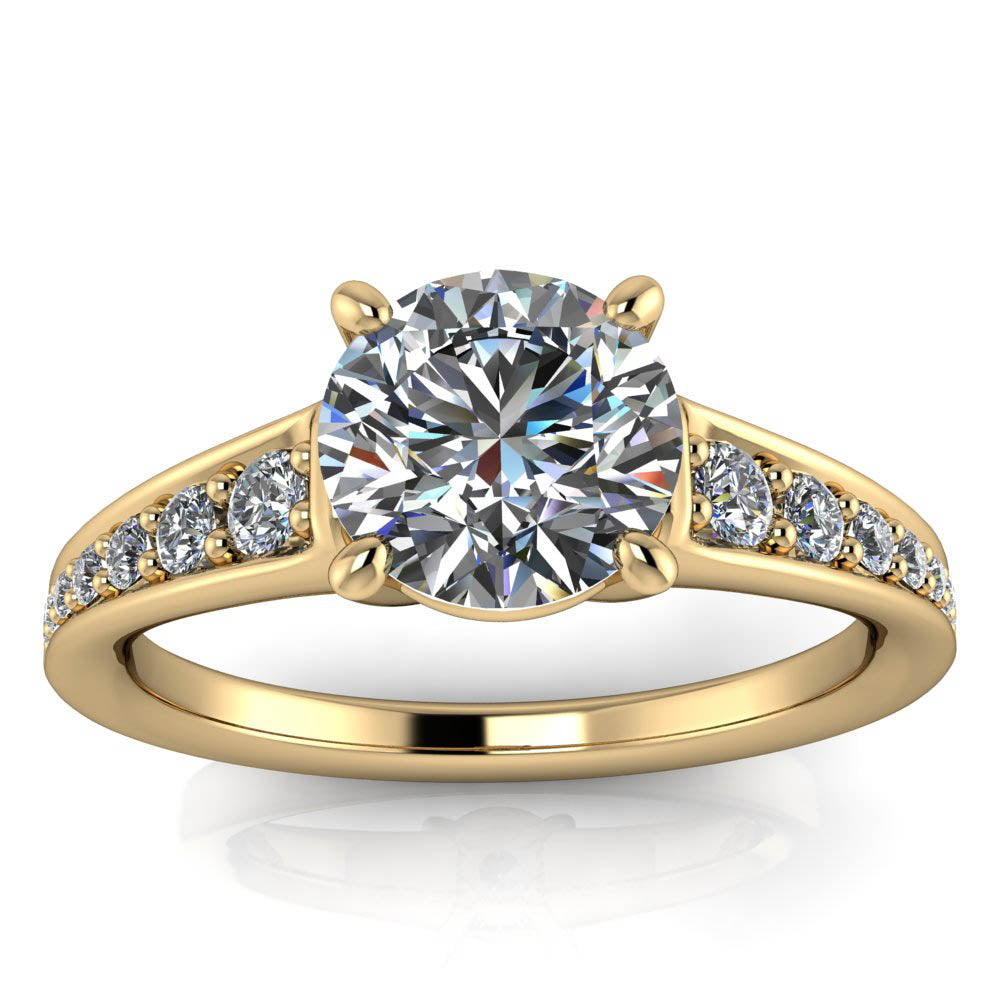 Diamond Moissanite Engagement Ring - Genevieve - Moissanite Rings