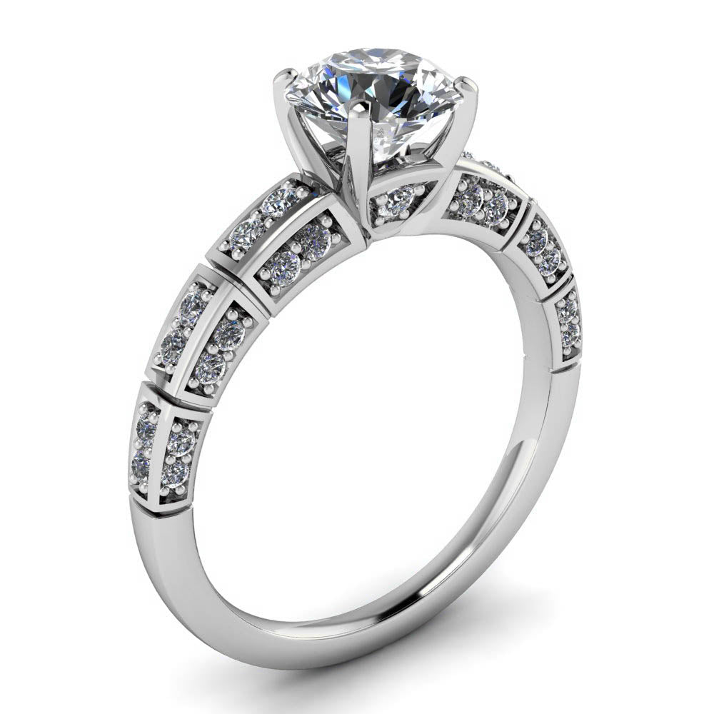 Moissanite Engagement Ring Moissanite Diamond Setting - Jet - Moissanite Rings