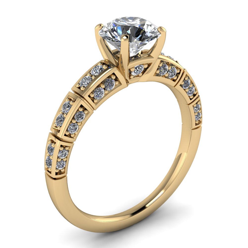Moissanite Engagement Ring Moissanite Diamond Setting - Jet - Moissanite Rings