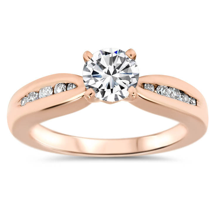 Thin Solitaire Engagement Rings Tapered