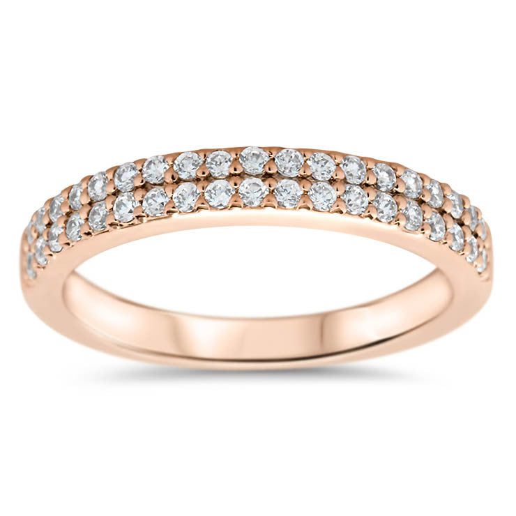Double Row Diamond Band - Doll Band - Moissanite Rings