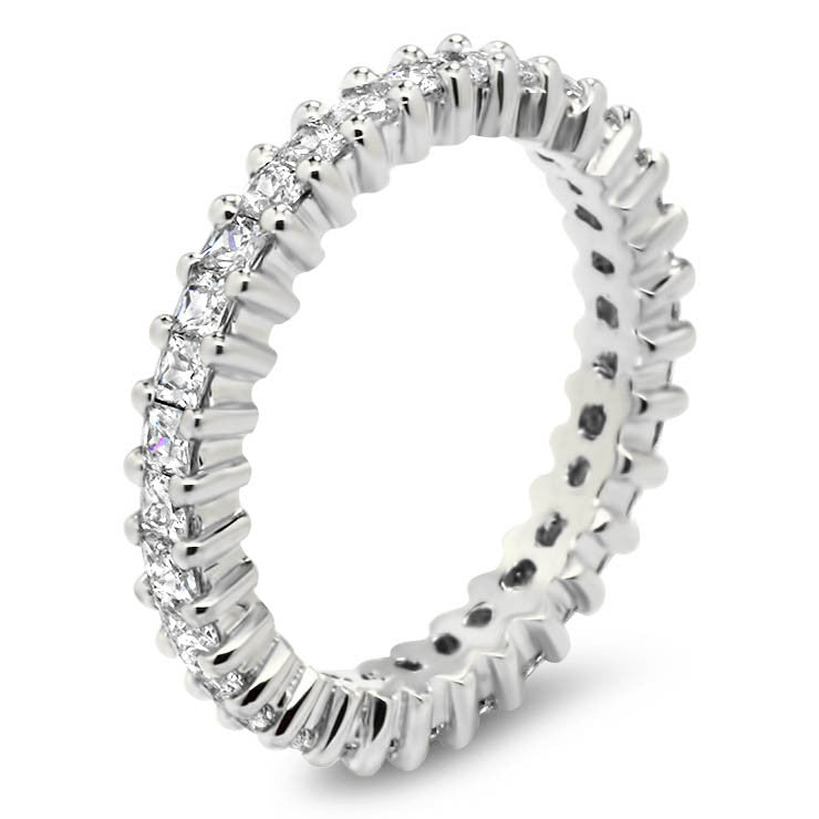 Princess Cut Diamond Eternity Wedding Band - Princess for Eternity - Moissanite Rings