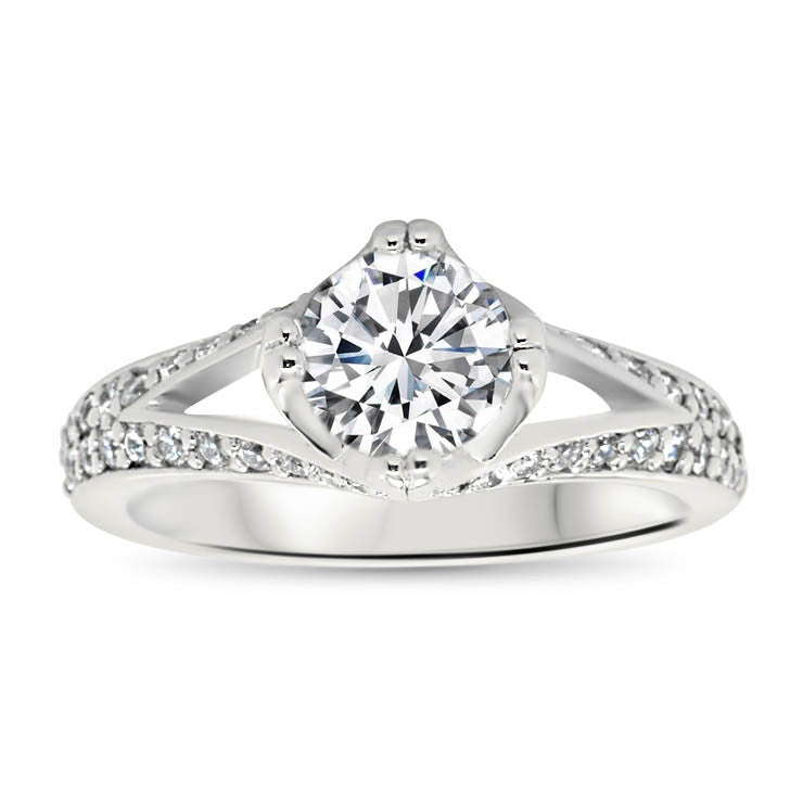 Split Shank Diamond Engagement Ring - Dorit - Moissanite Rings