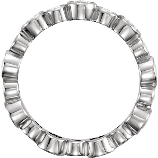 1.5 Ct. Bezel Set Diamond Eternity Band - Moissanite Rings