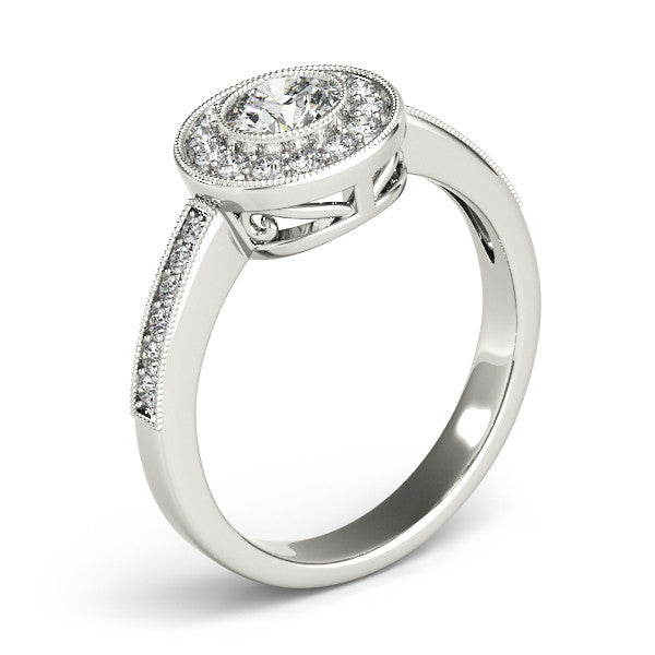 Bezel Set Moissanite Engagement Ring - Theresa - Moissanite Rings