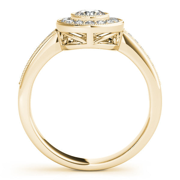 Bezel Set Moissanite Engagement Ring - Theresa - Moissanite Rings