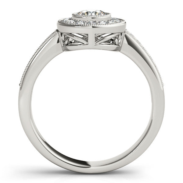 Bezel Set Moissanite Engagement Ring - Theresa - Moissanite Rings