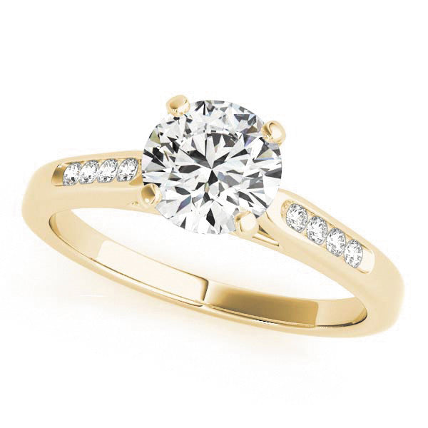 Channel Set Diamond Wedding Set Moissanite Center - Chloe - Moissanite Rings