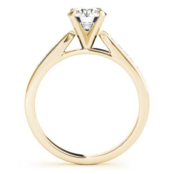 Channel Set Diamond Engagement Ring Moissanite Center - Chloe - Moissanite Rings