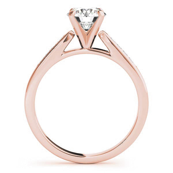 Channel Set Diamond Wedding Set Moissanite Center - Chloe - Moissanite Rings