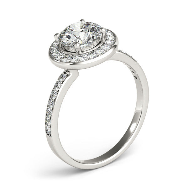 Diamond Halo Moissanite Engagement Ring - Madison - Moissanite Rings