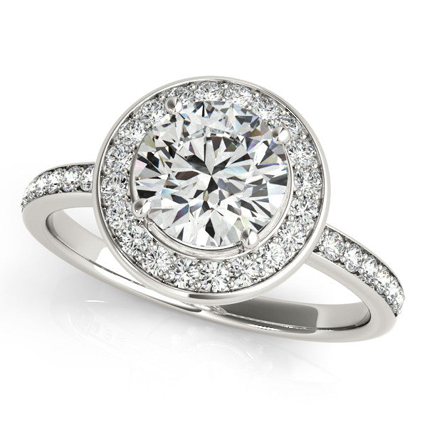 Diamond Halo Moissanite Engagement Ring - Madison - Moissanite Rings