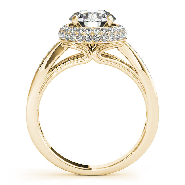 Diamond Pave Halo Engagement Ring - Raquel - Moissanite Rings