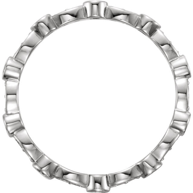 Fancy Shape 14 Karat  Diamond Eternity Band .50 Carats - Moissanite Rings