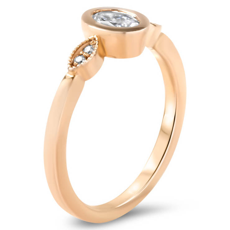 Oval Moissanite Engagement Ring Moissanite Diamond Setting Thin Band Ring - Madison - Moissanite Rings
