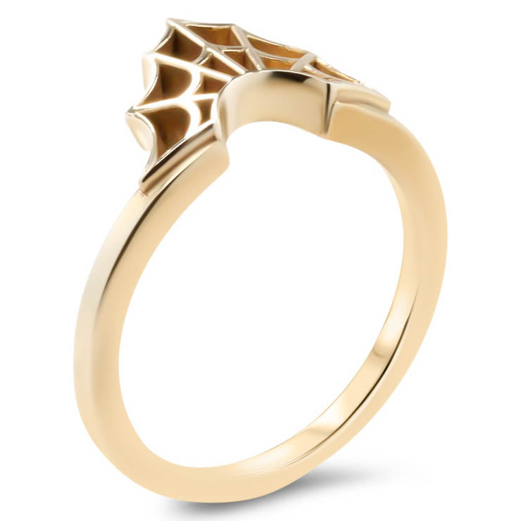 Spider Web Wedding Band Web Ring Curved Band - Web - Moissanite Rings