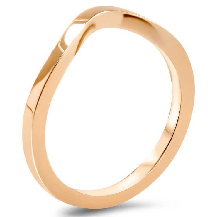 Plain Band Curved Wedding Band Shaped Band - Fourteen - Moissanite Rings