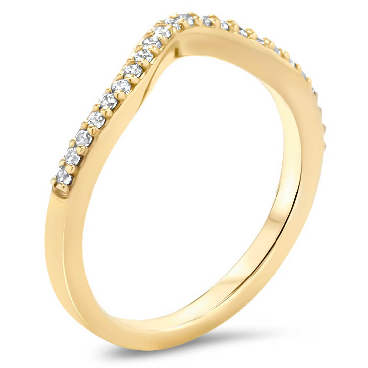 Curved Diamond Wedding Band Sacking Band Diamond Band - Gia - Moissanite Rings