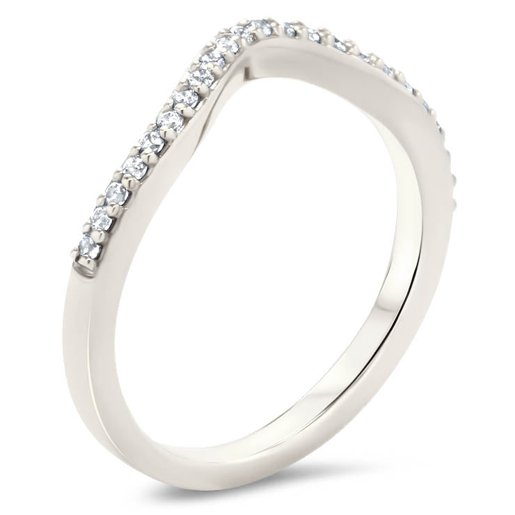 Curved Diamond Wedding Band Sacking Band Diamond Band - Gia - Moissanite Rings