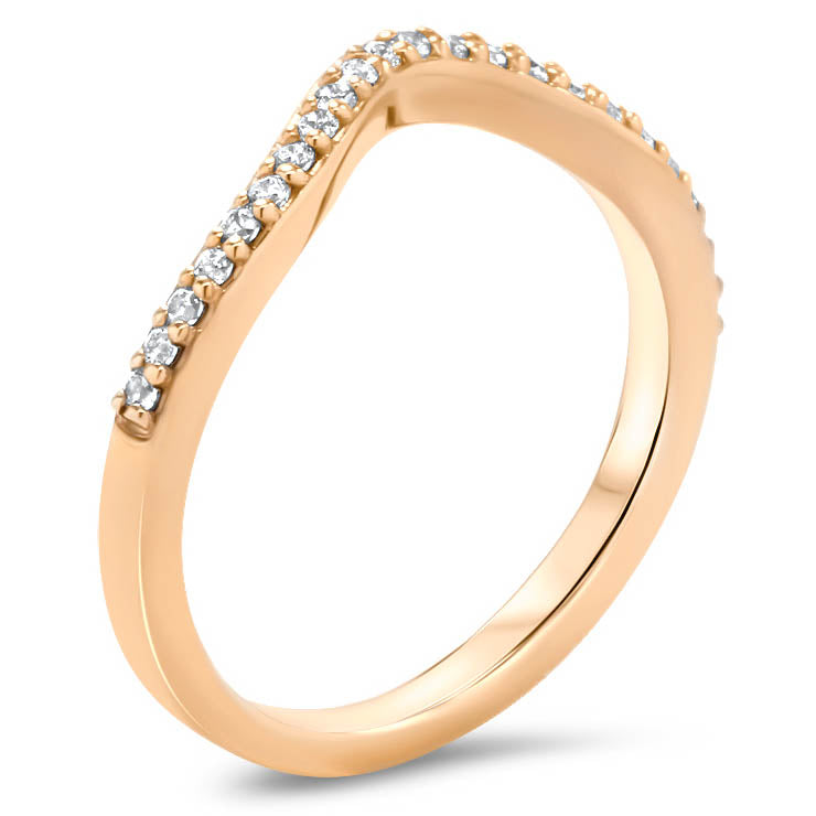 Curved Diamond Wedding Band Sacking Band Diamond Band - Gia - Moissanite Rings